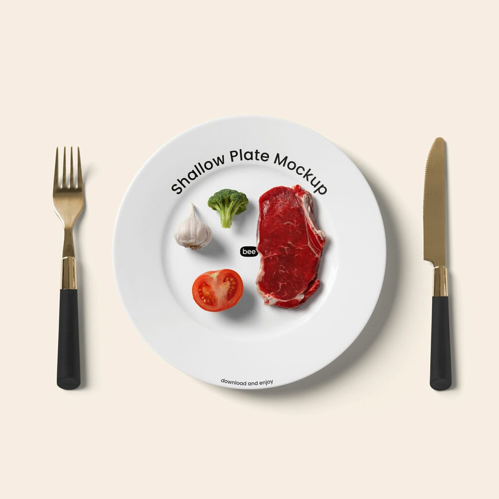 Free Shallow Plate Mockup PSD