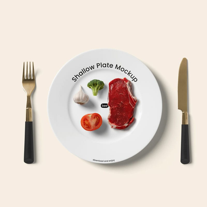 Free Shallow Plate Mockup PSD