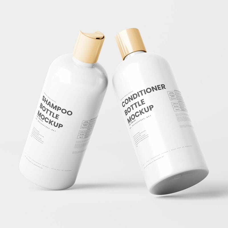 Free Shampoo And Conditioner Bottles Mockup Scenes PSD