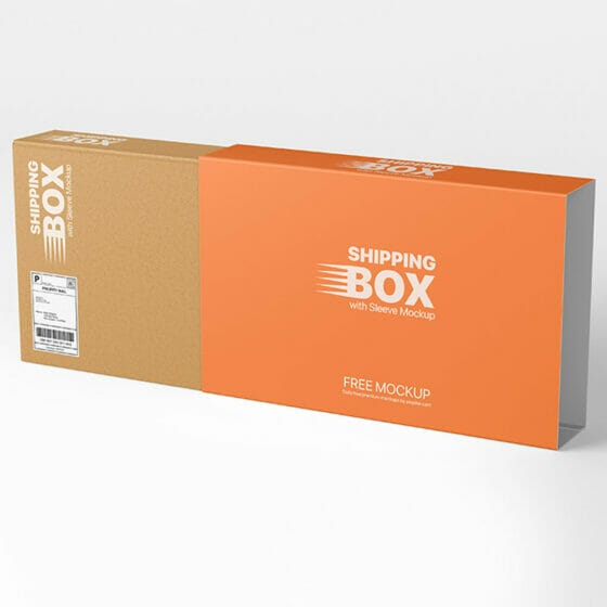 Free Shipping Box With Sleeve Mockup PSD » CSS Author