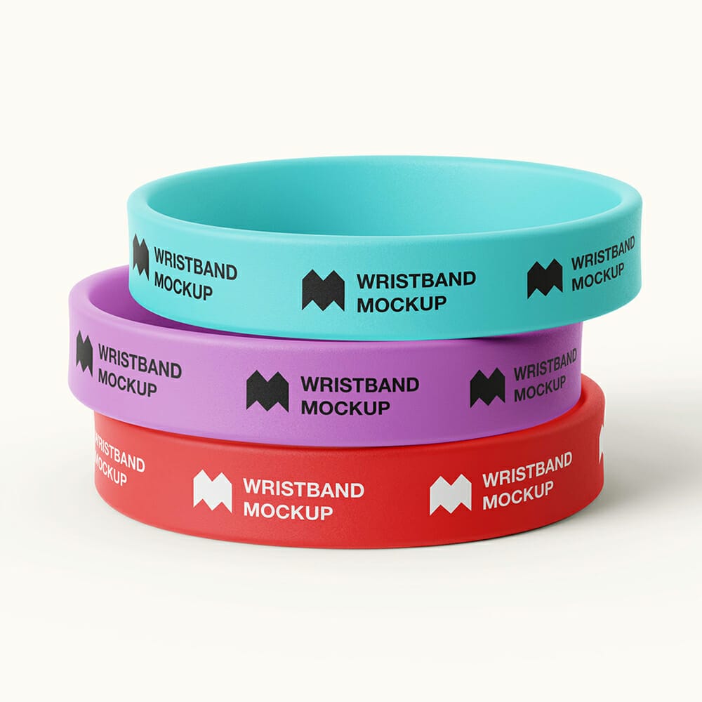 Free Silicone Wristband Mockup PSD
