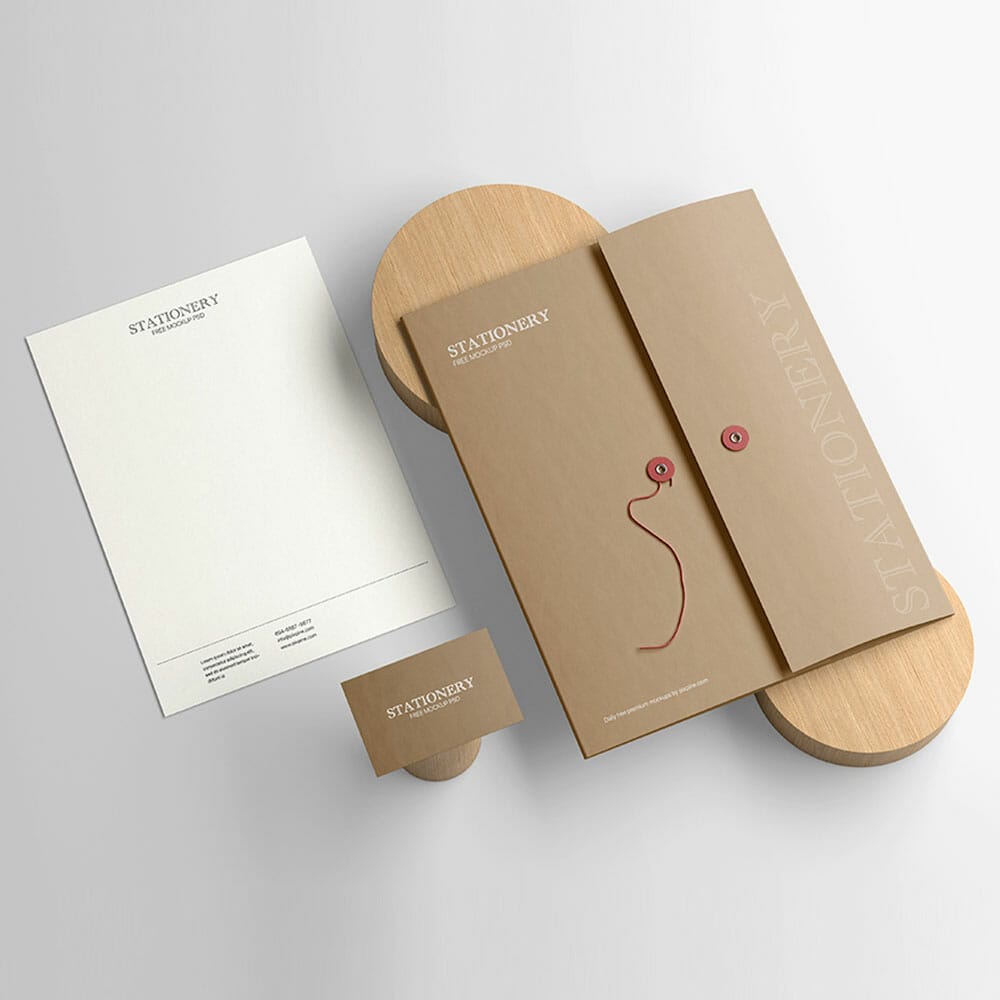 Free Simple Stationery PSD Mockup