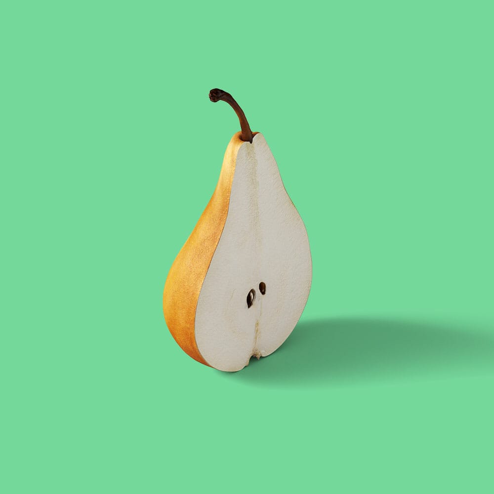 Free Sliced Pear Isometric Mockup PSD