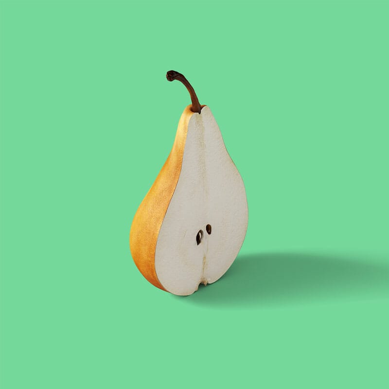 Free Sliced Pear Isometric Mockup PSD