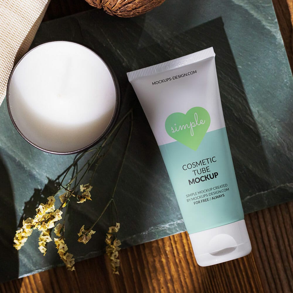 Free Small Cosmetic Tube Mockup PSD