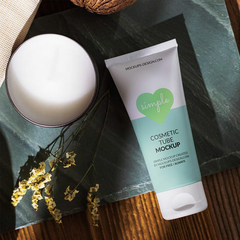 Free Small Cosmetic Tube Mockup PSD