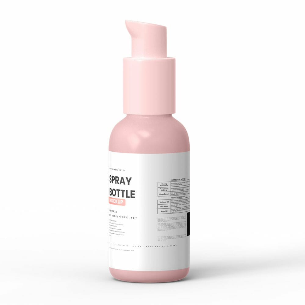 Free Small Spray Pump Bottle Mockup PSD