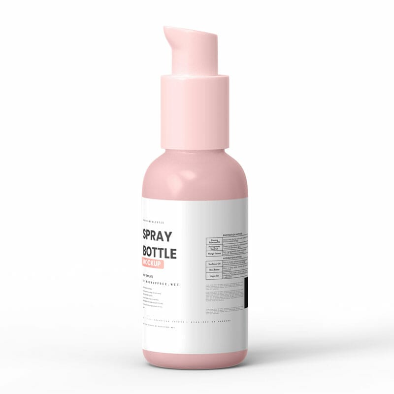 Free Small Spray Pump Bottle Mockup PSD