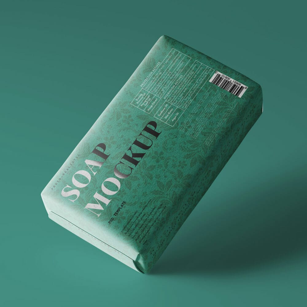 Free Soap Cube Packaging Mockup PSD