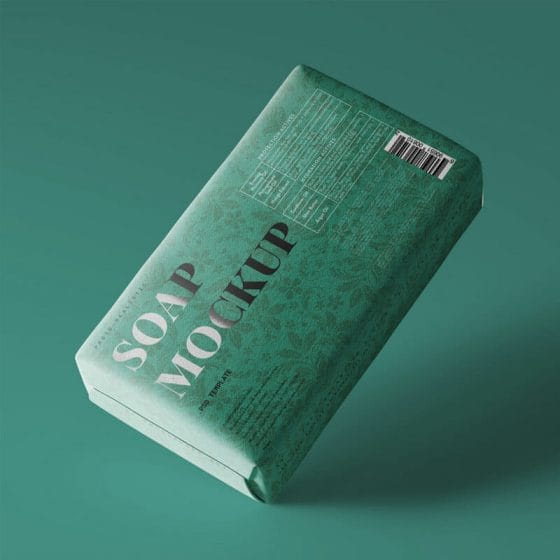 Free Soap Cube Packaging Mockup PSD