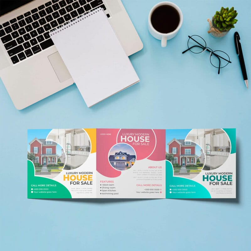 Free Square Trifold Mockup PSD Template