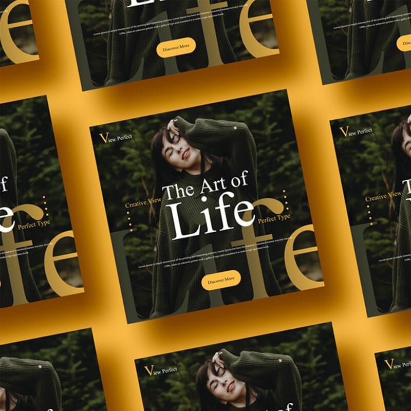 Free Square Web Banner Mockup PSD