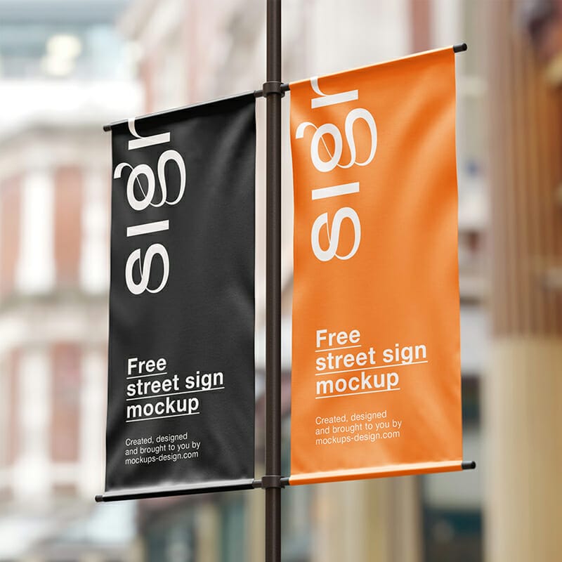 Free Street Banner Mockup PSD