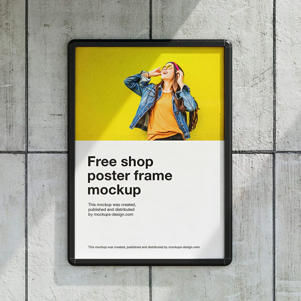 Free Street Poster Frame Mockup PSD