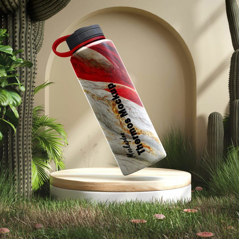 Free Thermos Bottle Mockup PSD Template