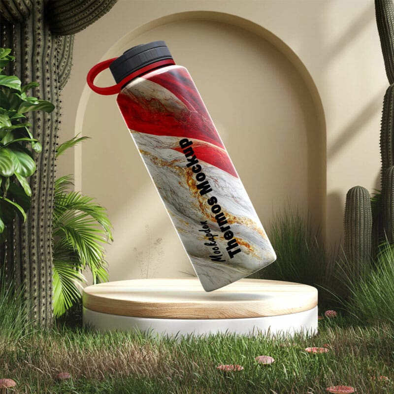 Free Thermos Bottle Mockup PSD Template