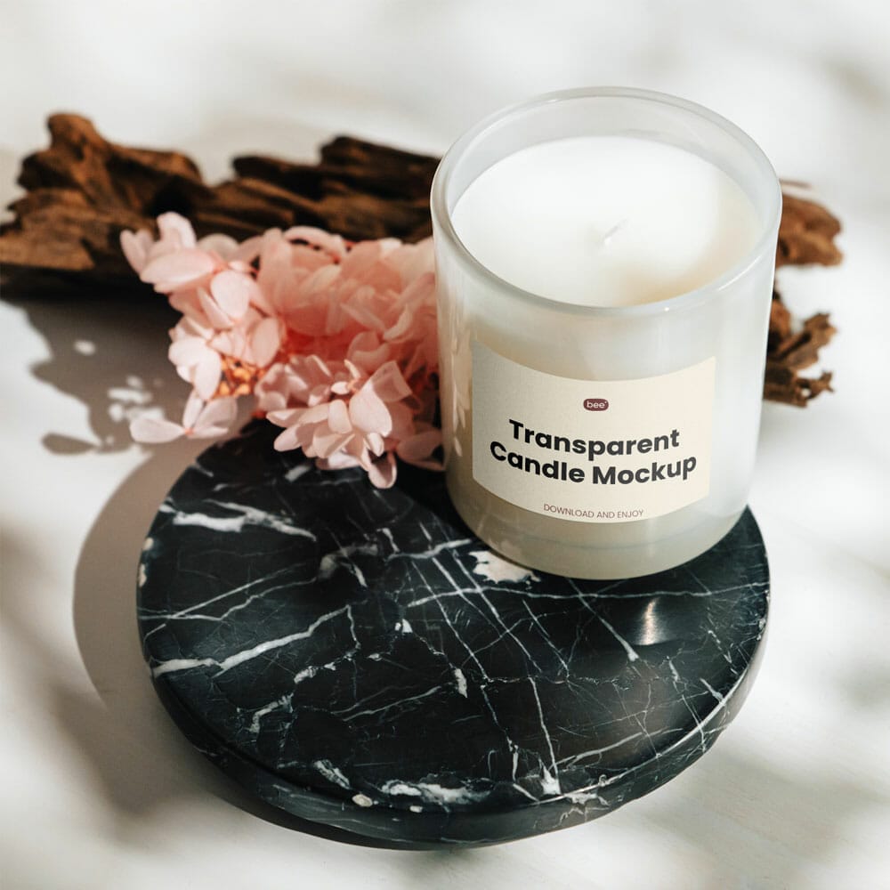 Free Transparent Candle Mockup PSD