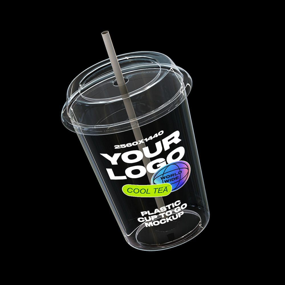 Free Transparent Plastic Cup Mockup PSD