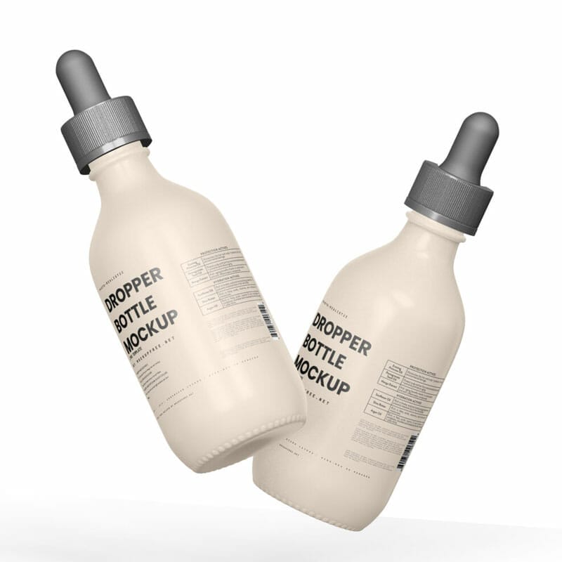 Free White Plastic Dropper Bottle Mockups PSD