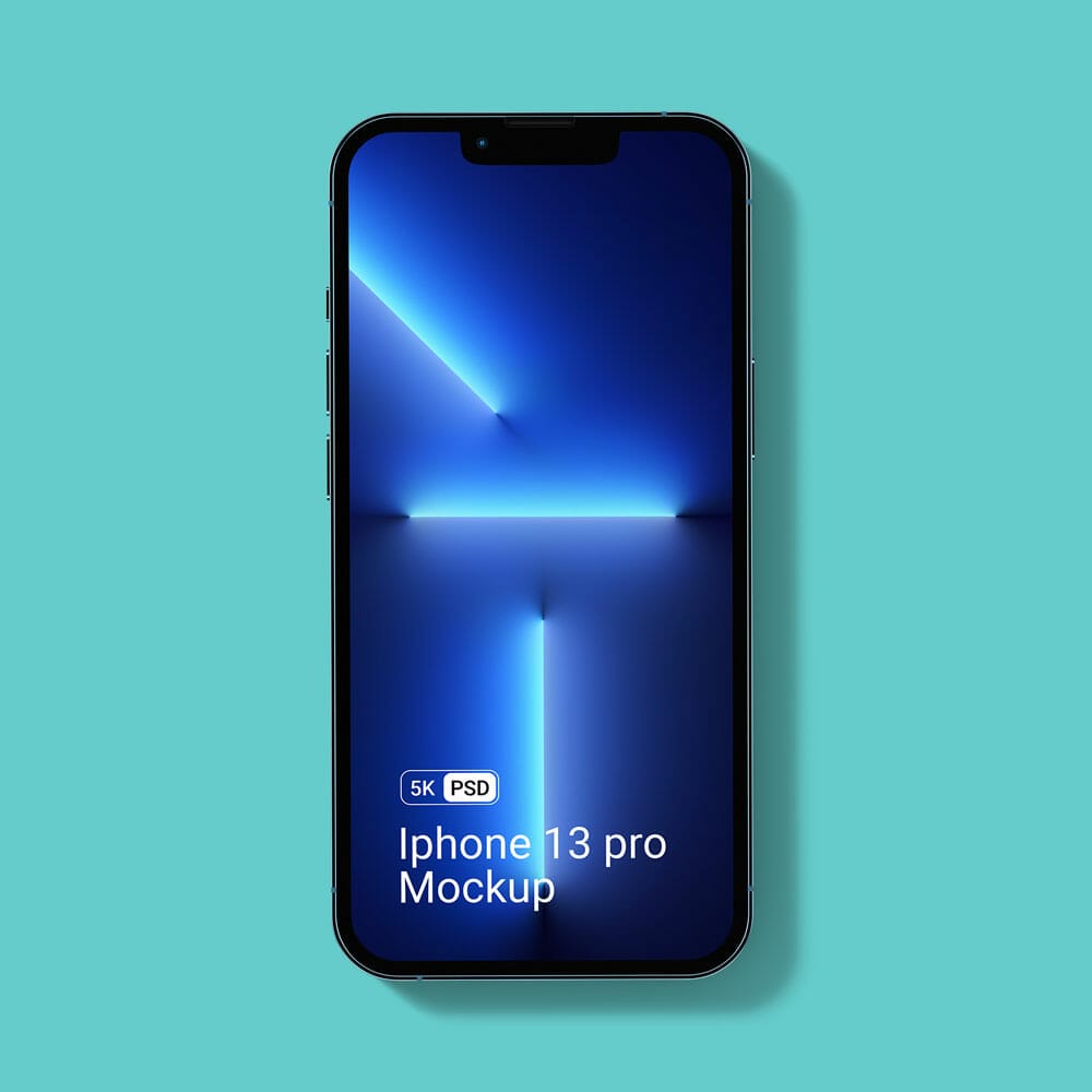 Free iPhone 13 Pro Mockup Top View PSD