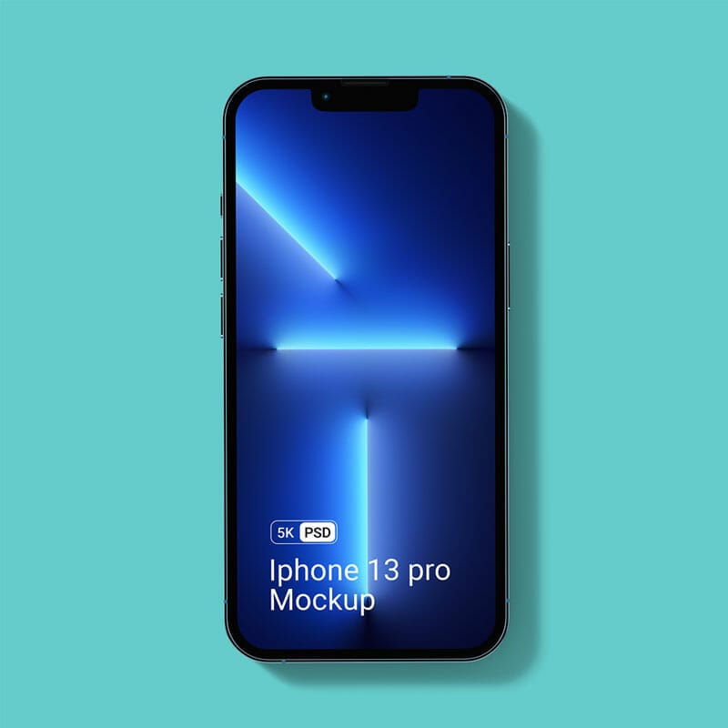 Free iPhone 13 Pro Mockup Top View PSD