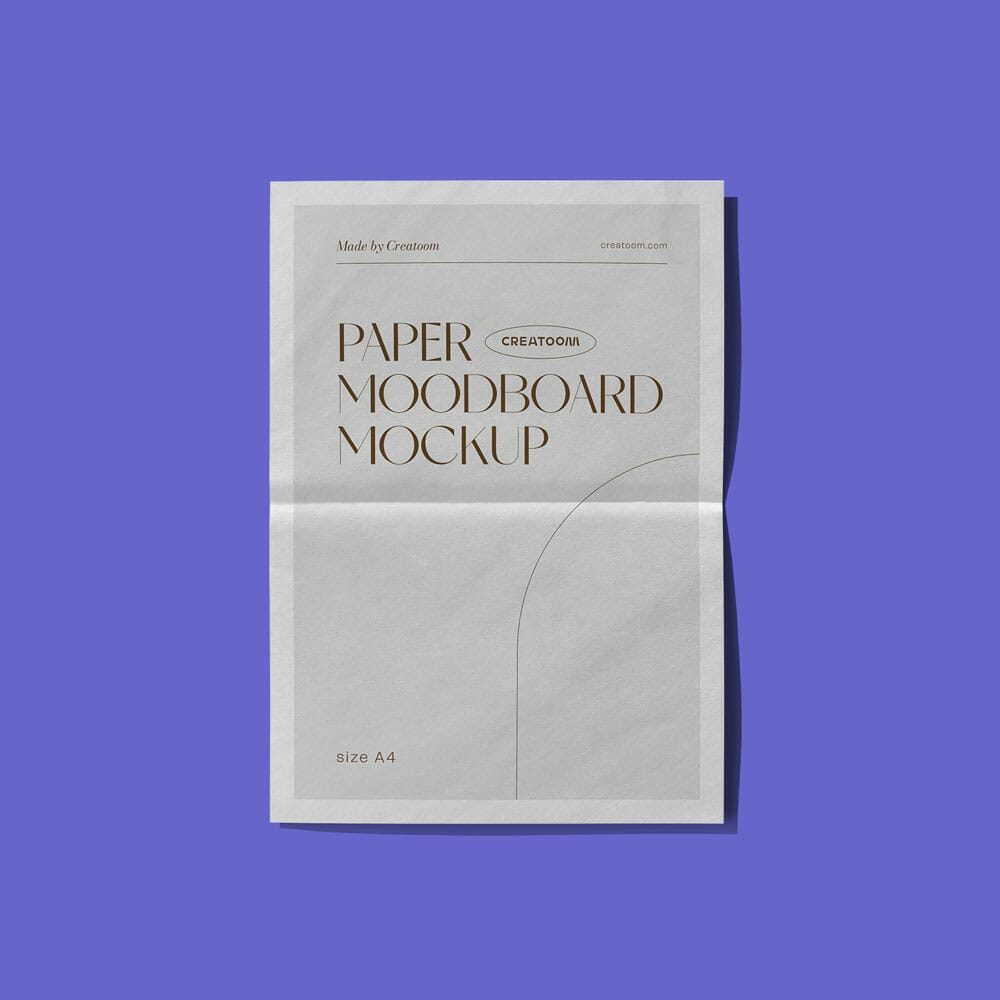 Front View Free Paper Mockup PSD Template