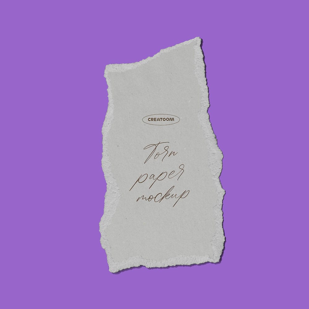 Front View Free Torn Paper Mockup PSD