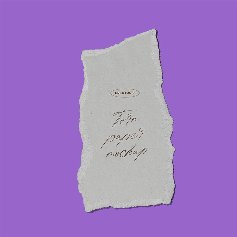 Front View Free Torn Paper Mockup PSD