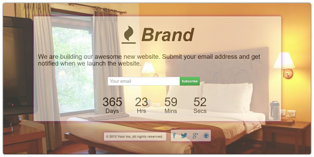 Glassy Coming Soon Bootstrap Template