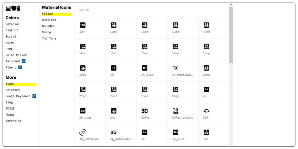 Material UI Icons