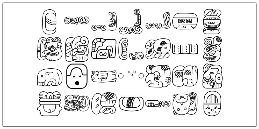 Mayan Hieroglyph SVG Icons