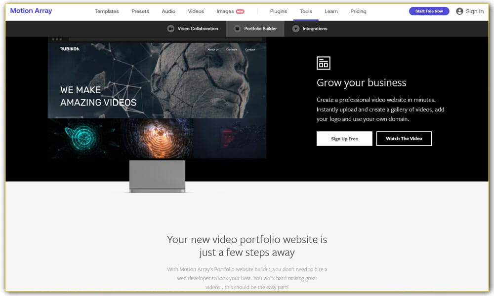 Motion Array Portfolio Website Builder