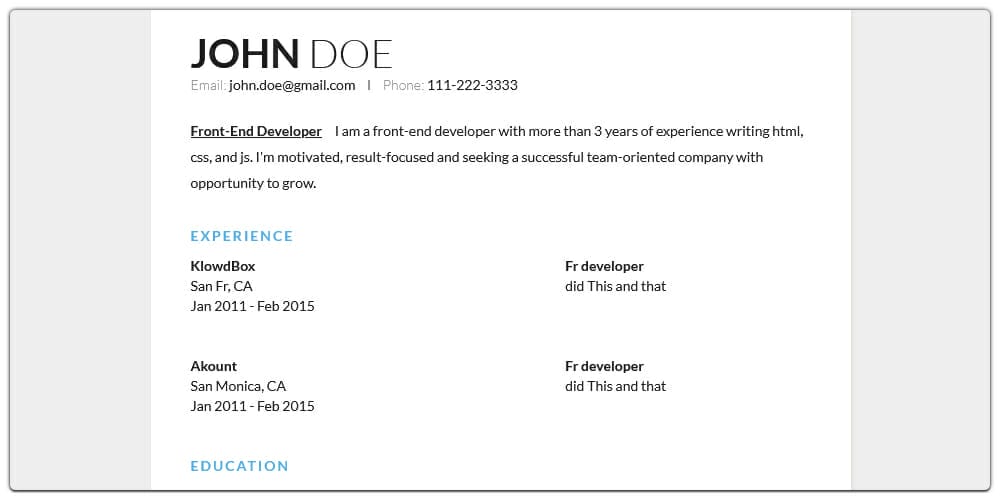 20+ Free HTML Resume Templates 2023