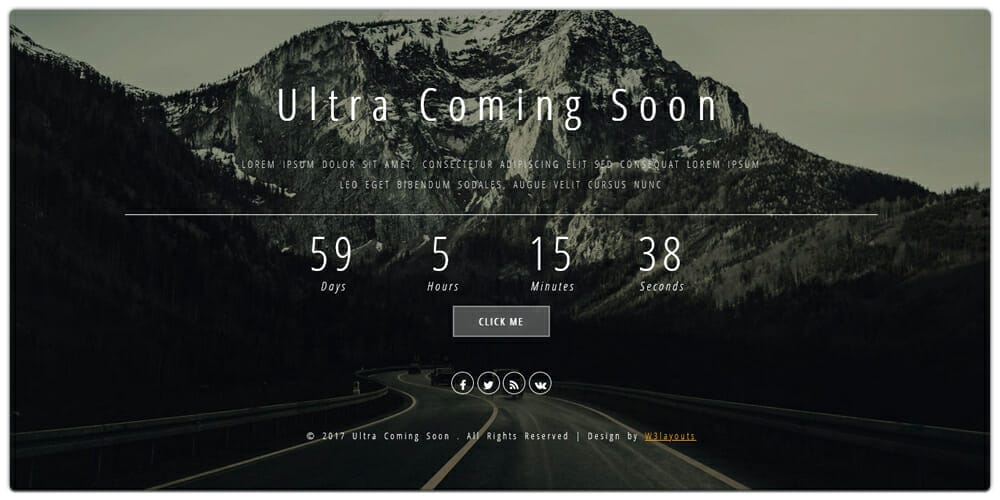 Ultra Coming Soon Responsive Web Template