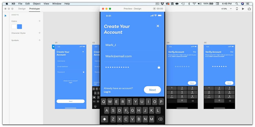 Account and Verification UI