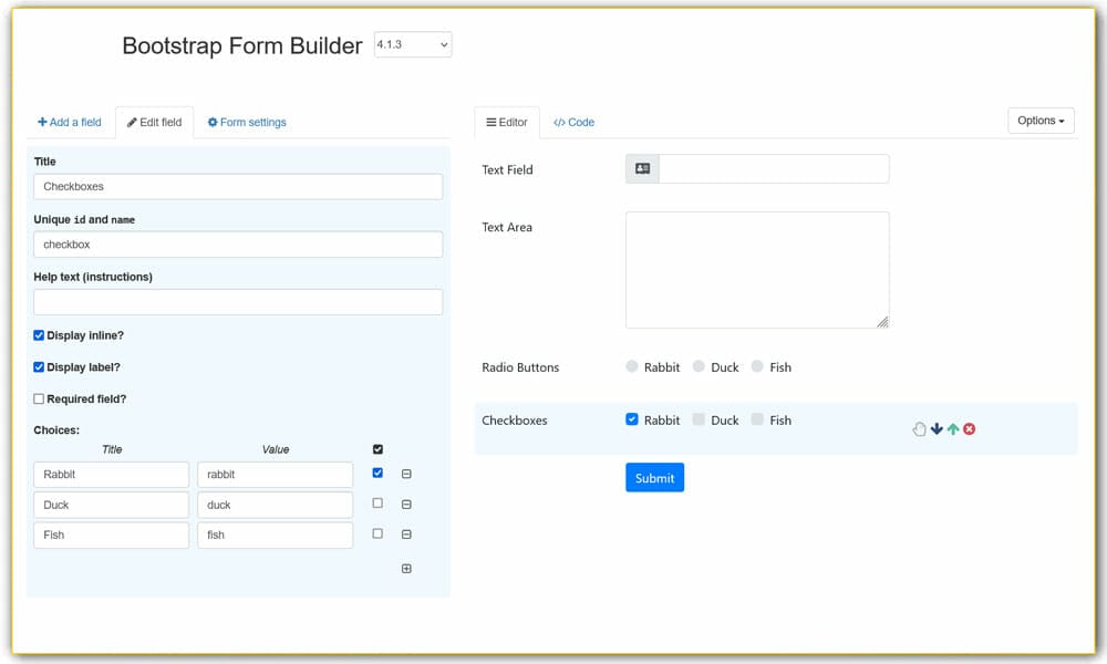 Bootstrap 4 Form Builder