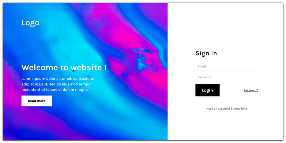 Bootstrap 4 Login From