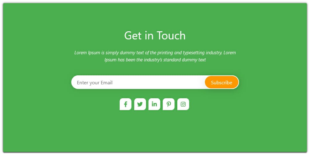 Bootstrap 4 Newsletter Subscription Form
