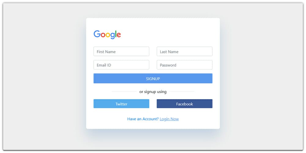 Bootstrap 4 Signup Form
