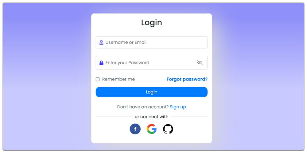 Bootstrap 4 Simple Login Form