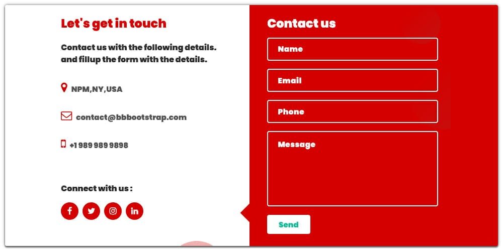 Bootstrap 5 Contact us Form with Floating Label