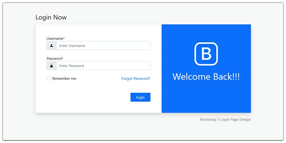 Bootstrap 5 Login Form Template