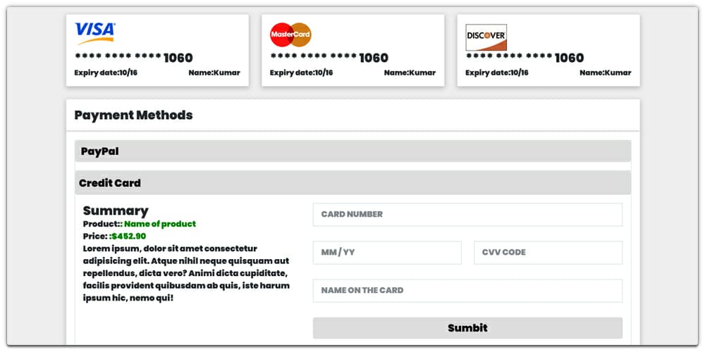 Bootstrap 5 Payment Form
