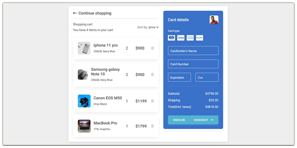 Free Bootstrap Shopping Cart Templates » CSS Author