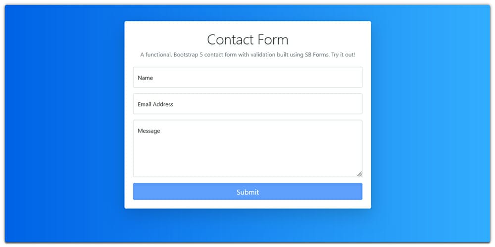 Bootstrap Contact Form with Validation