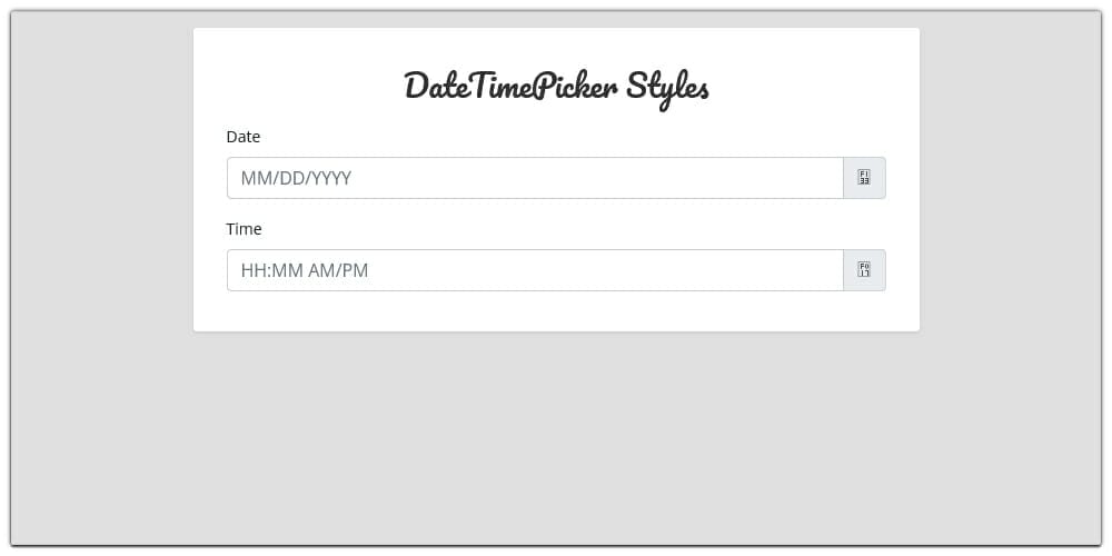 Bootstrap Date Time Picker