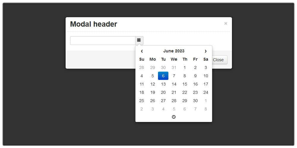 Bootstrap Datepicker in Modal