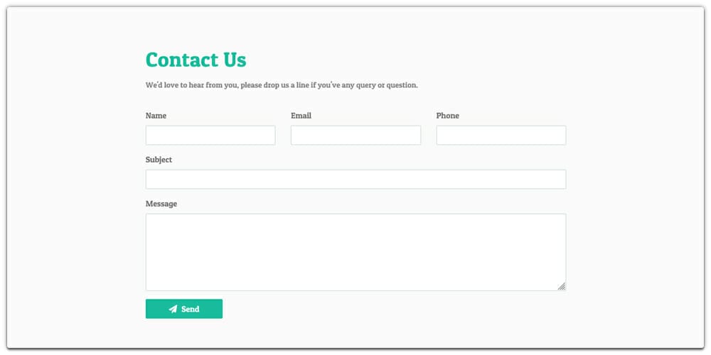 Bootstrap Elegant Contact Form