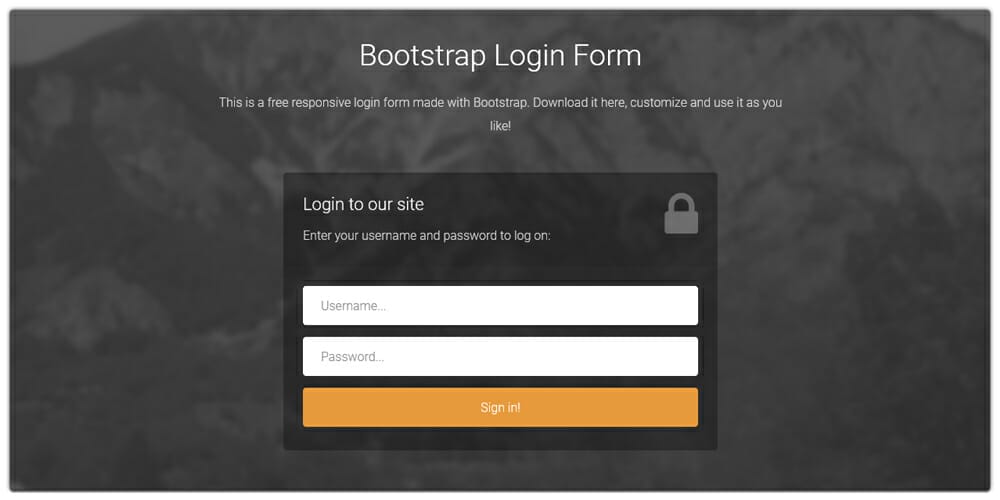 Bootstrap Login Form