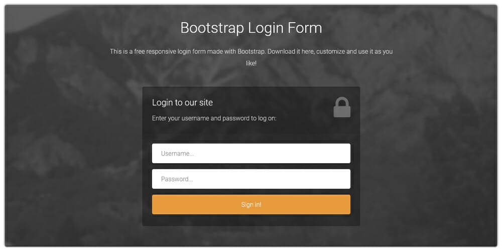 Best Free Bootstrap Login Forms » CSS Author